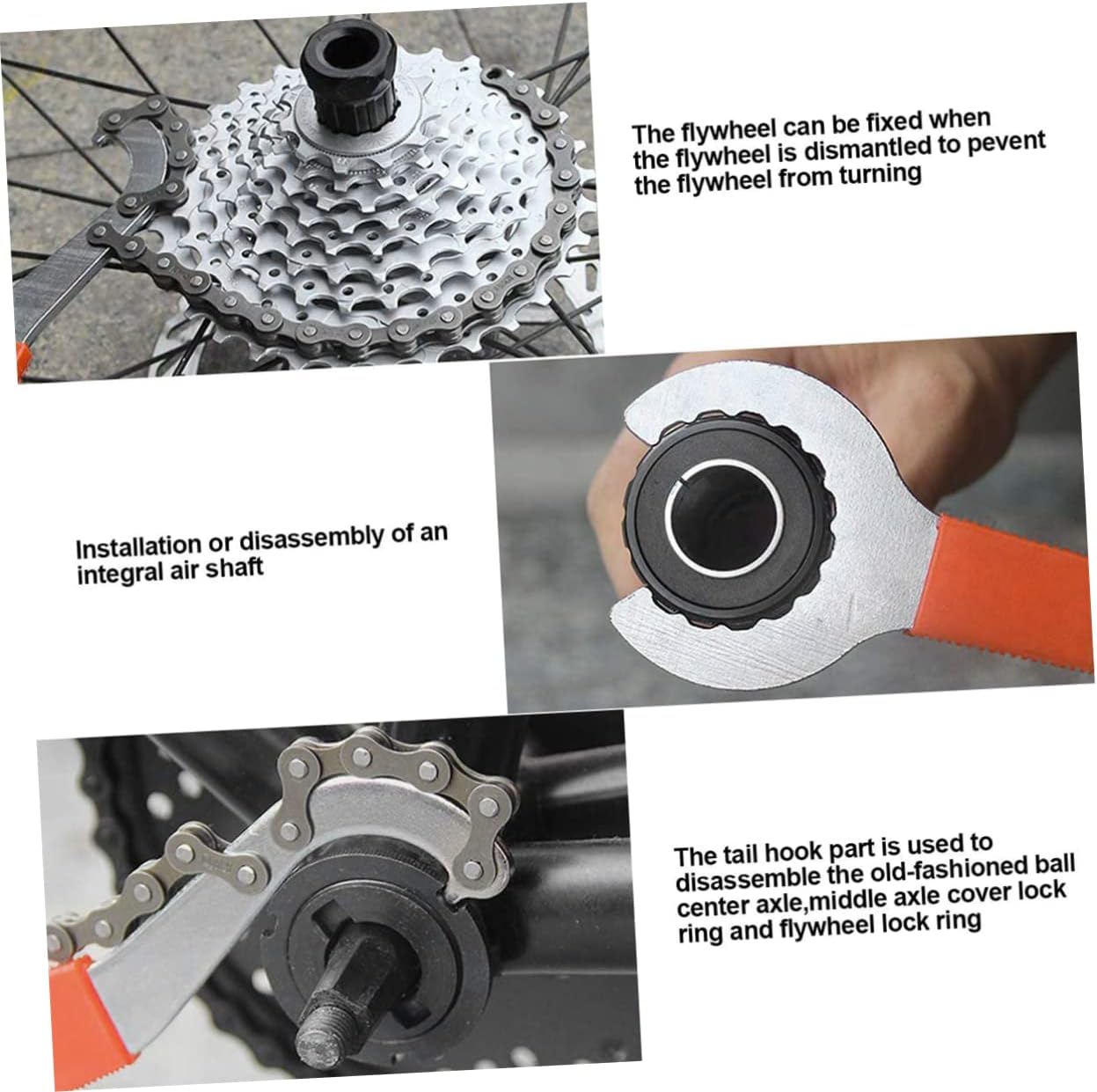 1set Repair Tool Kit Includes Crank Extractor Freewheel Remover Bottom Bracket Remover Chain Breaker Three One Tool for Mountain and Road