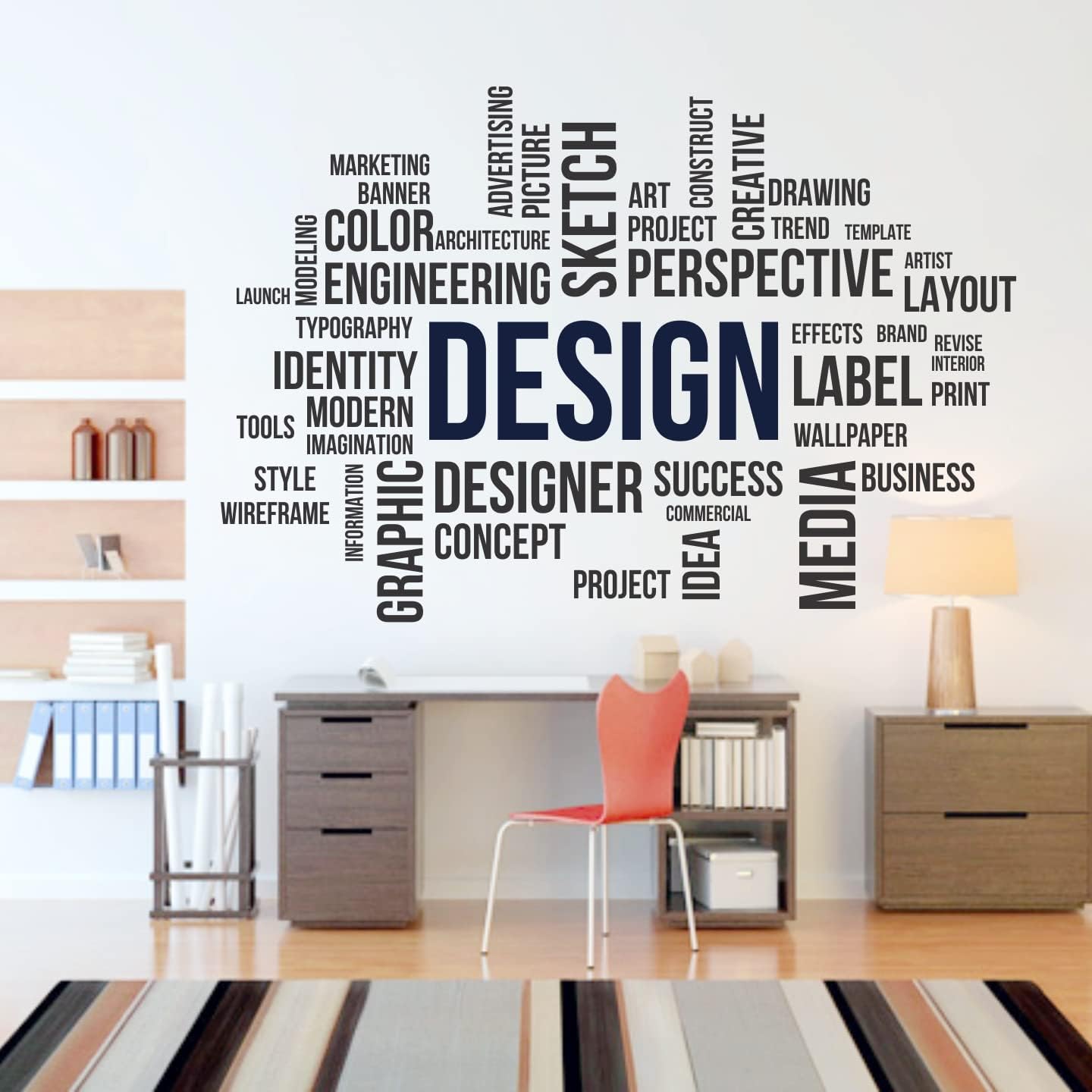 StickMe 'Design Creative Graphic Sketch Designer Office Concept Drawing Civil Architect Wall Sticker ' SM-1121 (Multi Colour, Vinyl - 150cm X 100 cm), Self Adhesive
