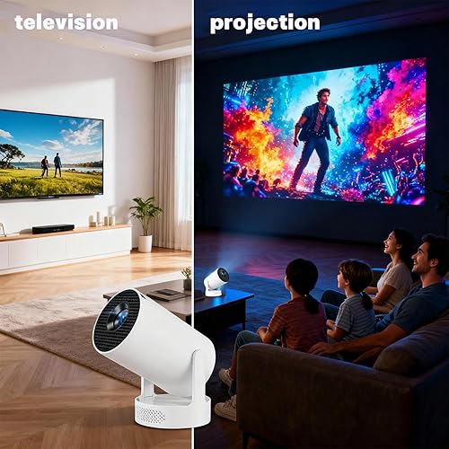 Miniatura 2 de Proyector de ventana de castillo, mini proyector inteligente de 210 con pantalla extragrande, ajustable de 210, con WiFi y Bluetooth, 8000 lúmenes