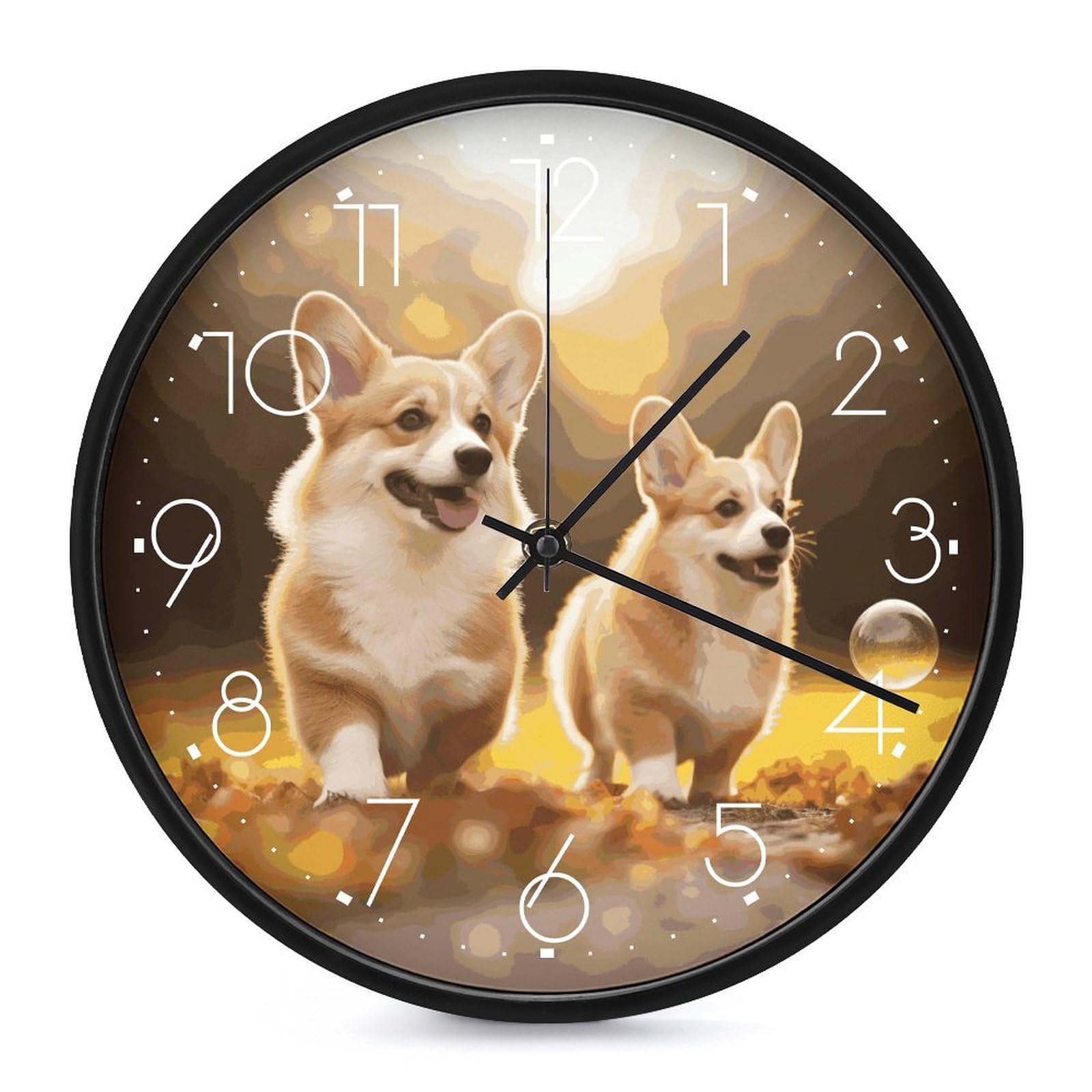 Horloge murale Corgi pour décoration de chambre d'enfant et bureau