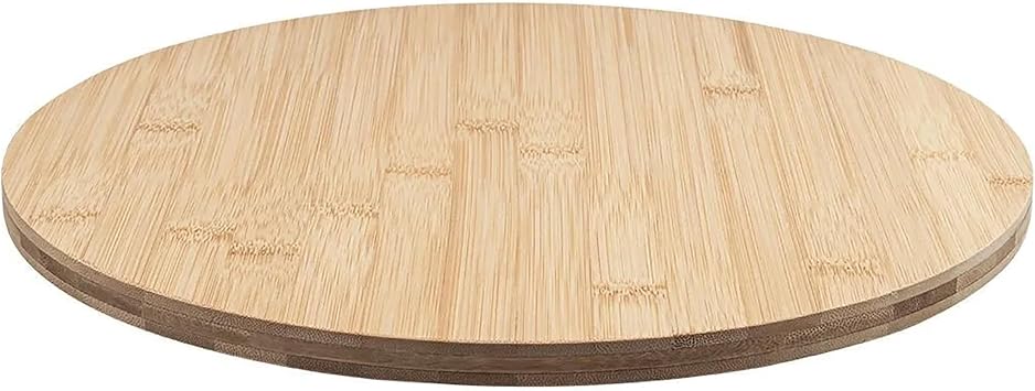 Promosyonca Bambu Dönerli Sunum Tahtası, 360 Derece Dönebilen Yuvarlak Pizza ve Kahvaltı Sunum Tepsisi (30 cm)