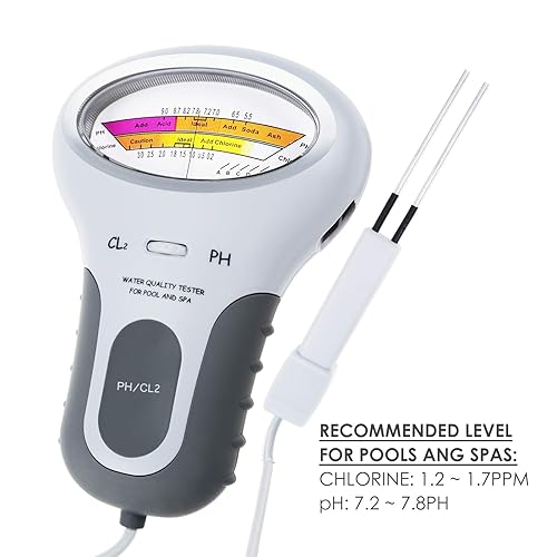 Miniatura 4 de Medidor de cloro y pH 2 en 1 para piscina, medidor de nivel CL2 de mano Prueba de análisis de calidad de agua de spa Analizador de monitor de