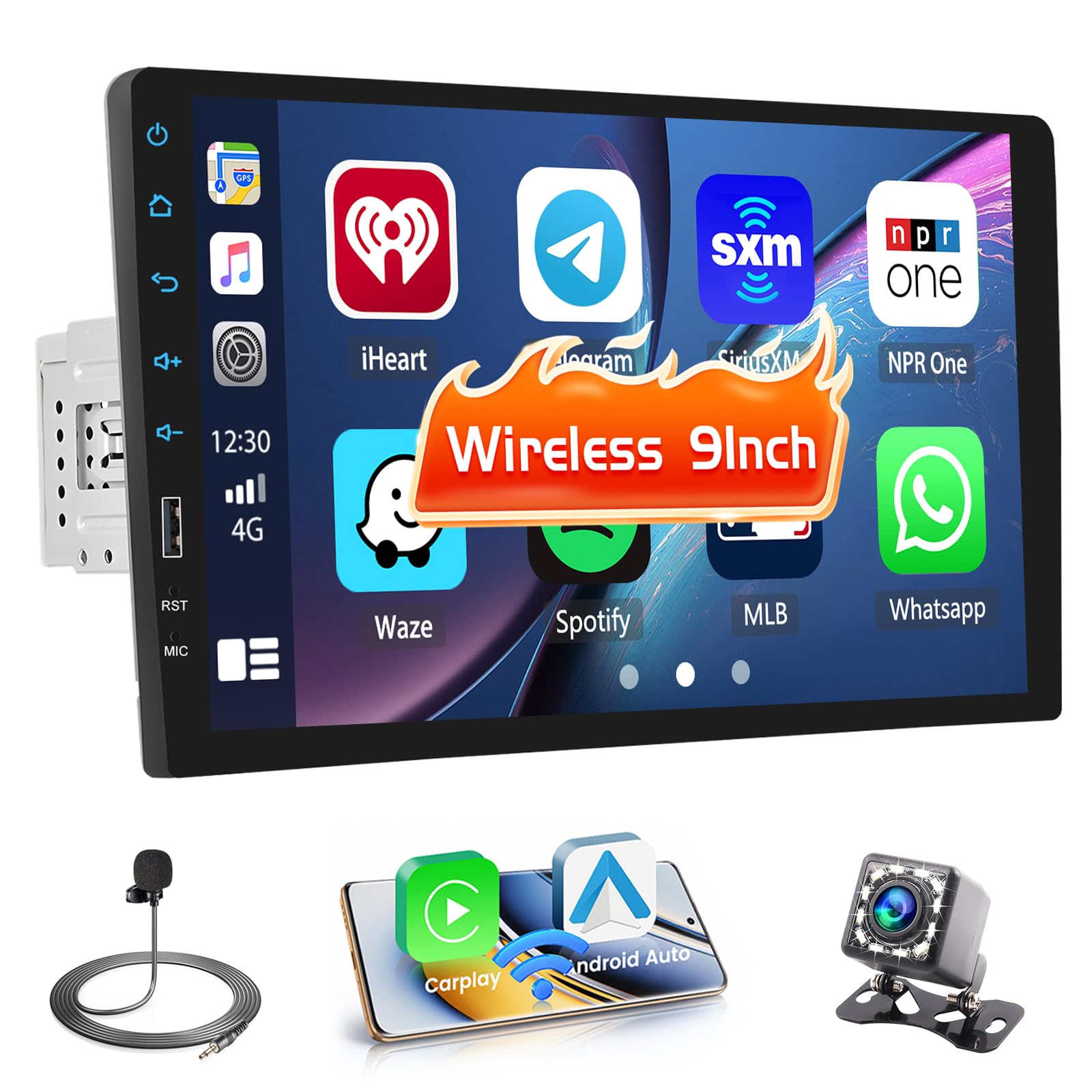 Amazon.com: Hikity 9 Inch Single Din Wireless Apple Carplay