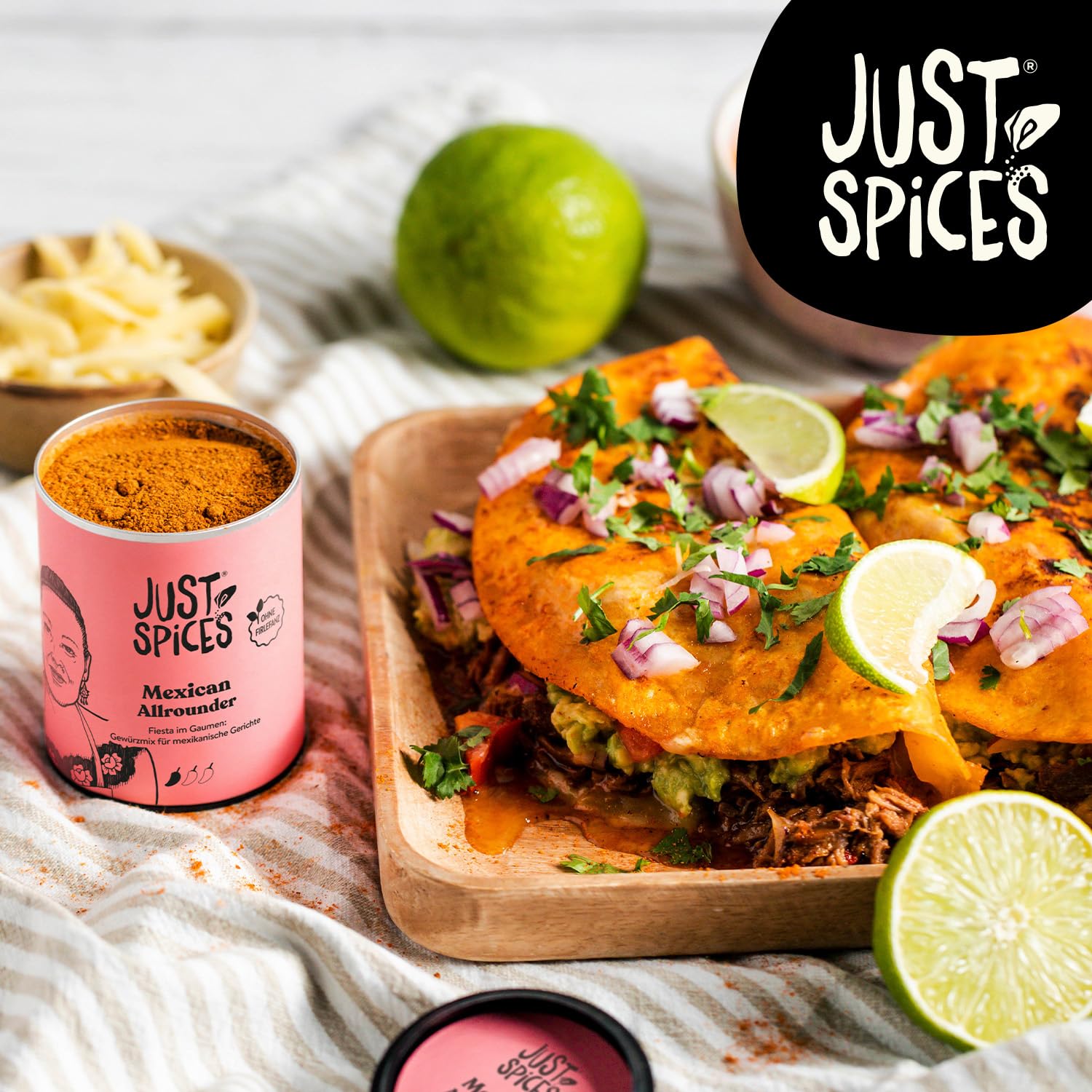 Just Spices Allrounder Gewürzbox 8 vielseitige Gewürzmixe Holzbox