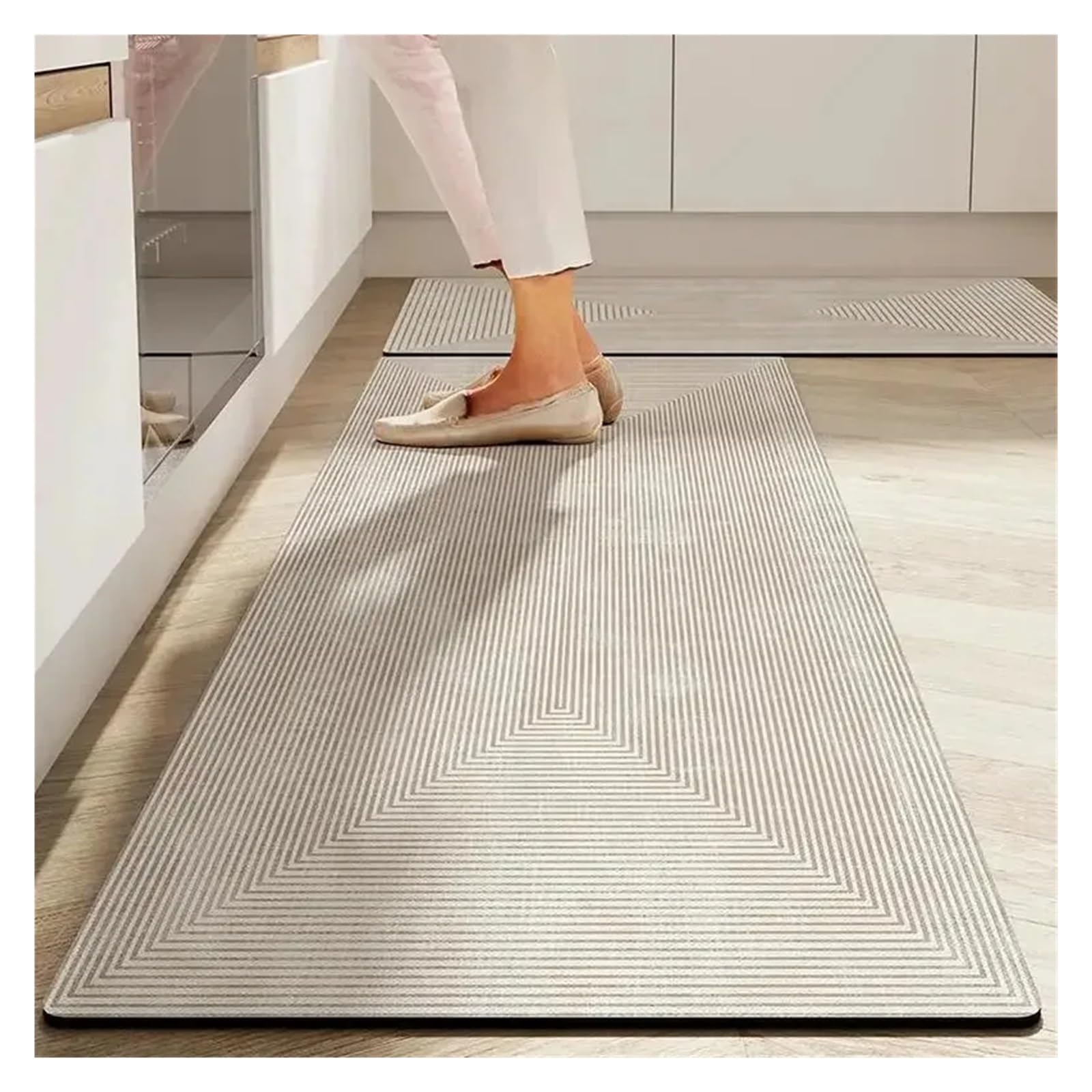 Tapis de sol de cuisine en diatomite absorbant : lot de 2 tapis 40x60 et 40x120cm coloris 02