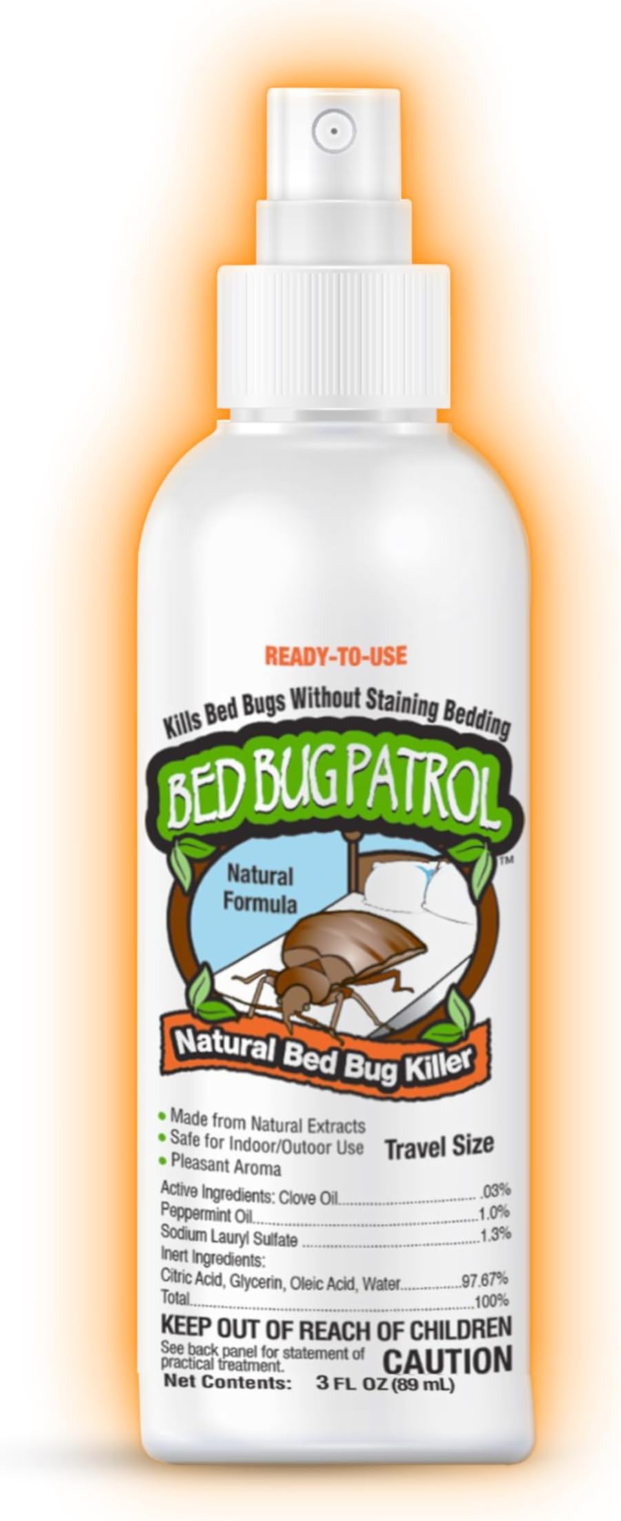 Bed Bug Travel Spray – 3oz | Fast-Acting TSA Approved - Non-Toxic Hotel Treatment - Kills Bedbugs, Eggs & Larvae | Natural, Family & Pet Safe by Bed Bug Patrol