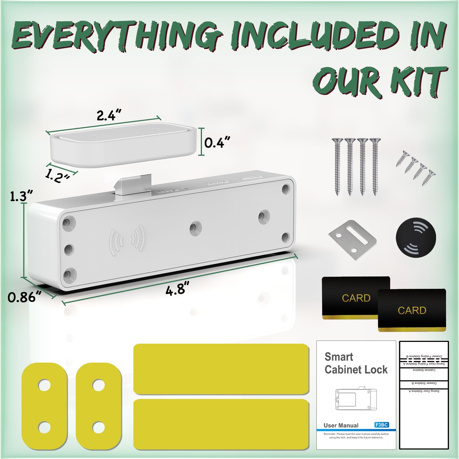 Eseesmart Cerradura inteligente oculta para armario, con Bluetooth, RFID, a prueba de bebés, para licor, archivador, cocina, taquilla sin llave