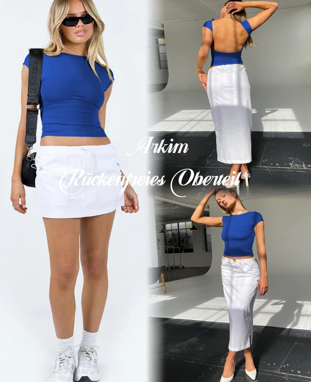 Top Donna Schiena Scoperta Reversibile | Stile Y2K Sexy Per Estate E Festa - Foto 4