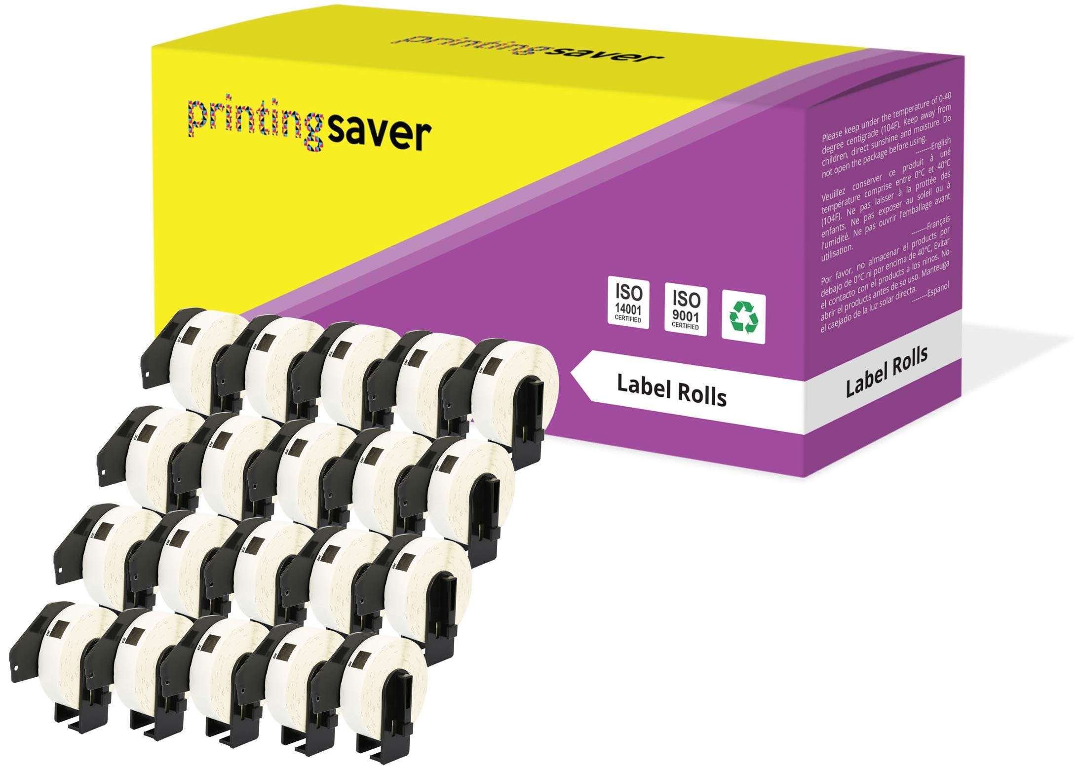 20 x DK-11203 58 x 58 mm rolki do folderów plików (300 etykiet na rolkę) do P-Touch QL-1110NWB QL-1100 QL-1060N QL-500 QL-500BW QL-570 QL-580 QL-700 QL-700 QL-700 QL-700 QL-700 QL-7110W QL-800 QL-810W QL-820NWB