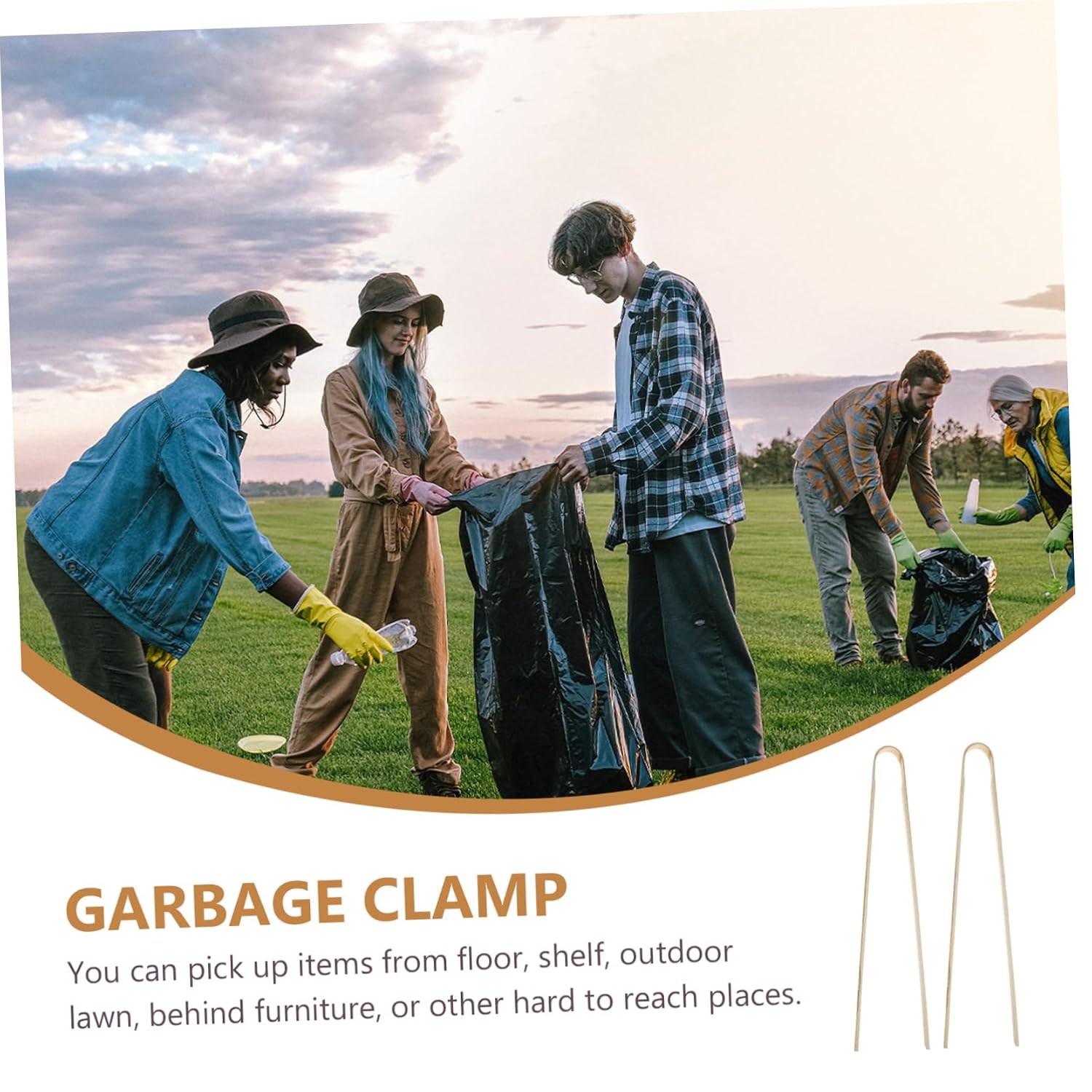 ABOOFAN Garbage Grabber Bulk Pack Trash Picker Bamboo Stick Litter Picker Grabber Tool Set Trash up Tool