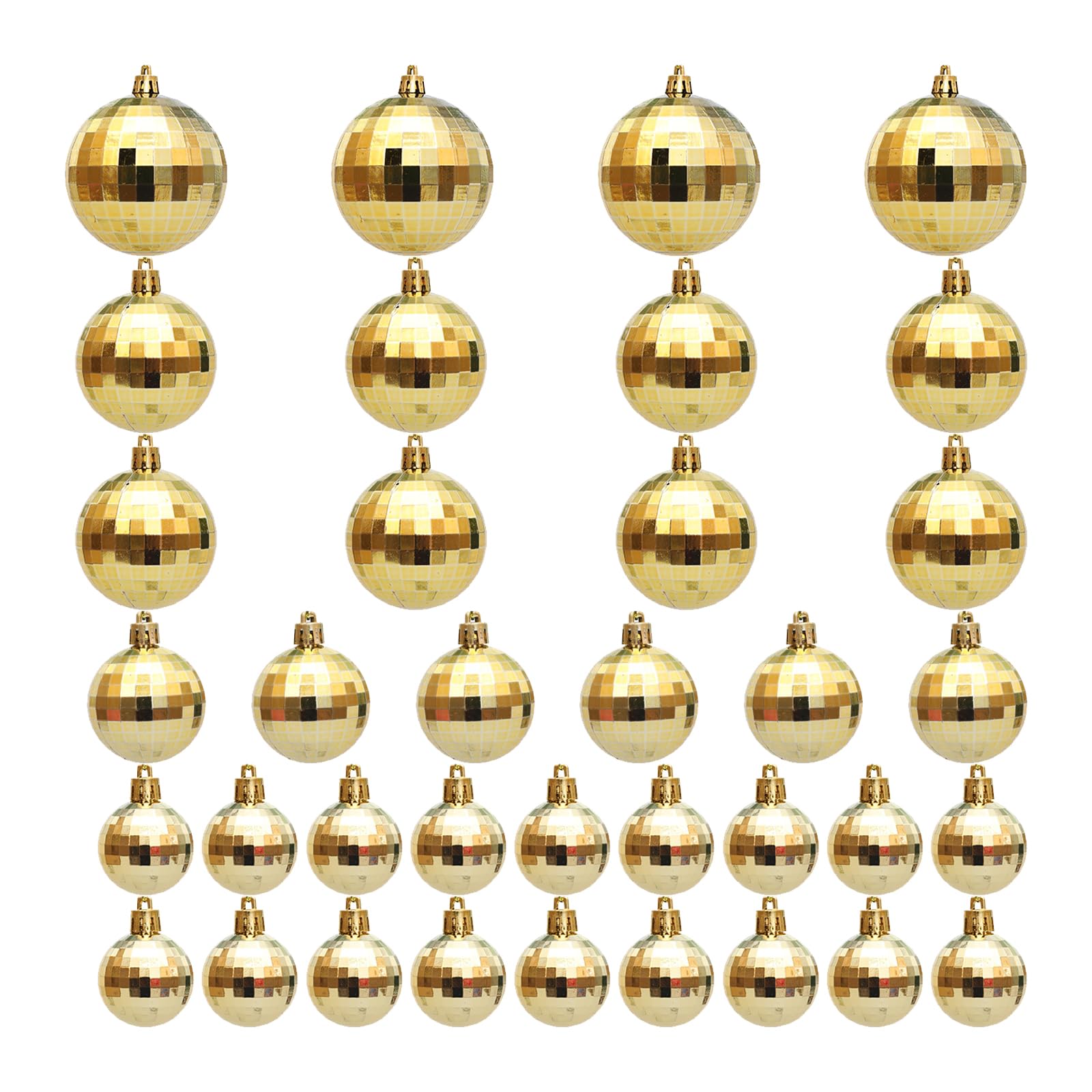 Tsophreniq Christmas Decorative Sphere Christmas Baubles in Assorted Sizes Checkered Sphere Tree Hanging Decoration Ornament
