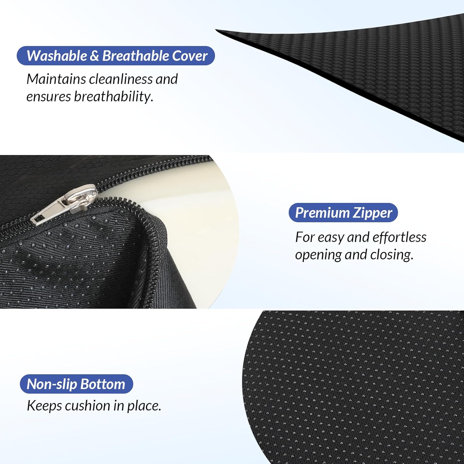 ZIKEE Dual U-Shaped Donut Pillow for Tailbone Pain, Hemorrhoid Pillow for Sitting with Pressure Relief Hole & Slope Design, Donut Seat Cushion for Coccyx, Postpartum & Post Surgery Sitting Relief