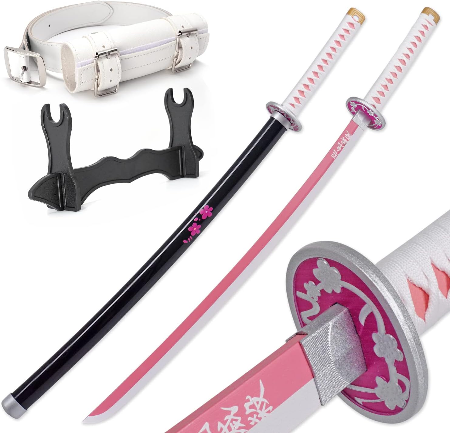 Zisu Demon Katana Sword, About 41 inches, Hashira Pillars & Protagonist Katana for Cosplay Purpose, Anime Original Texture Pink Kanawo