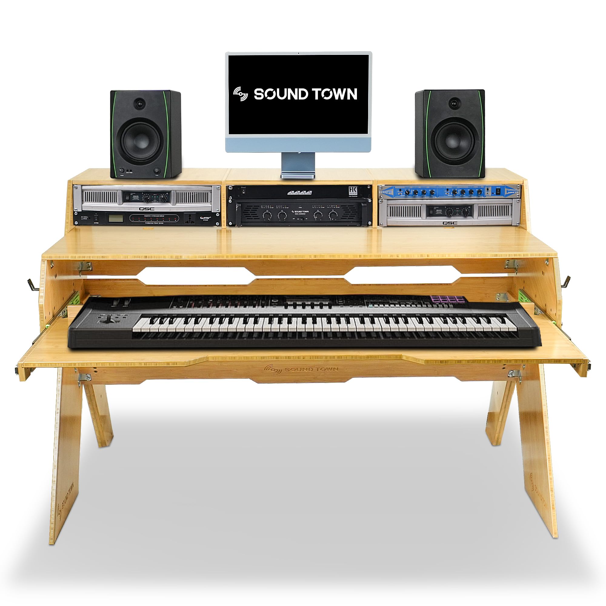 Amazon.com: Sound Town Studio Workstation Desk with 3 x 3U Rack