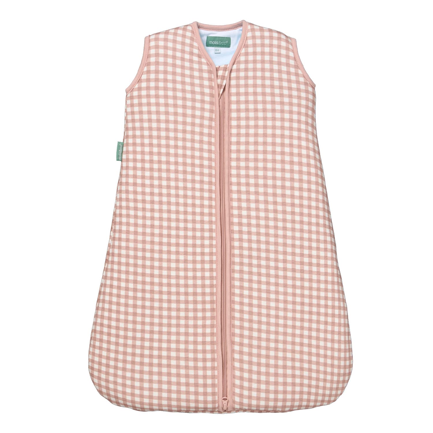 molis&co - Baby Schlafsack 2.5 TOG - Ganzjahres Schlafsack - Babyschlafsack Neugeborene - 100% Baumwolle (Oeko-TEX 100), ärmellos Winterschlafsack wattiert (Dusty Rose, 70 cm (0-6 Monate))