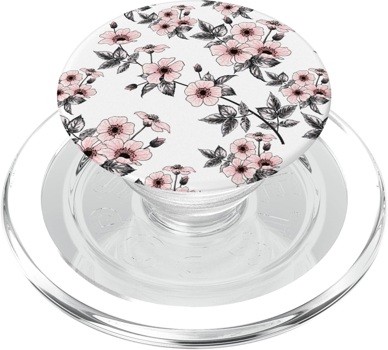 Pink Pastel Floral Cute Girly Women Girls PopSockets MagSafe PopGrip for iPhone