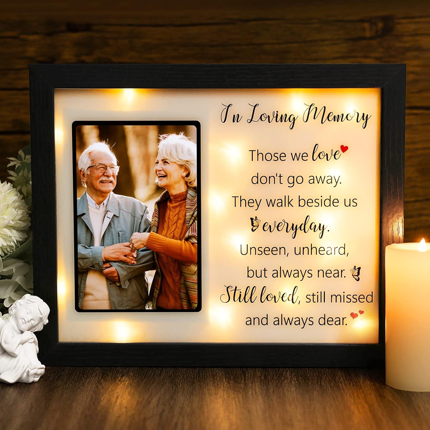 Memorial Gifts LED Shadow Box 4x6 Picture Frame Sympathy Gift for