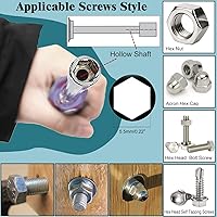 Vista 5 de Utoolmart Tuerca hexagonal con mango antideslizante, destornillador hexagonal (0.217 in)