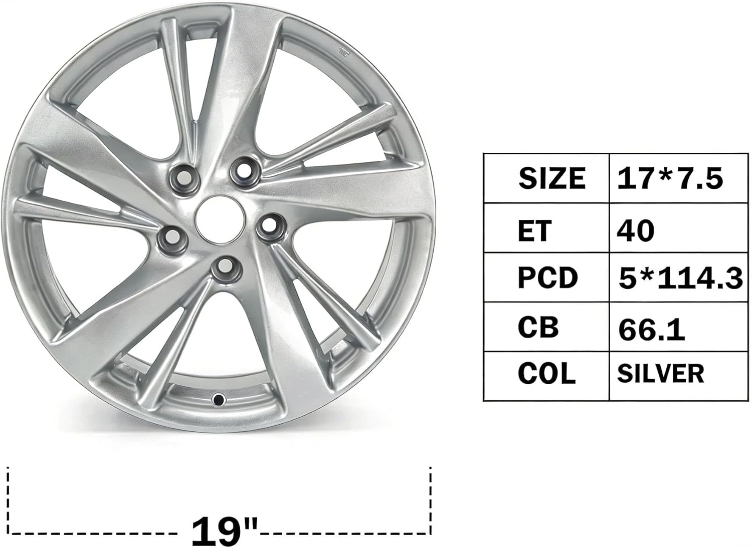 17x7.5" 17 inch silver aluminum alloy wheel rims fit for nissan altima 2013-2016 403003ta2e