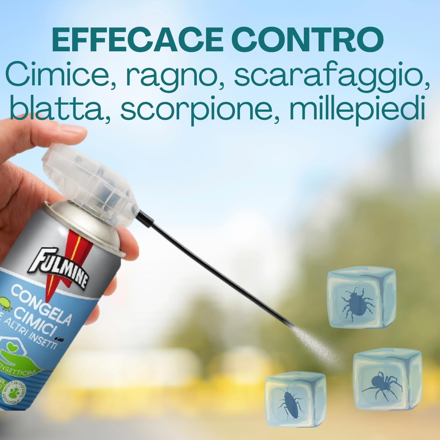 Virsus Bomboletta Spray Congela Cimici e Altri insetti Fulm242, capacità 300ml, Senza Insetticidi, per scarafaggi, blatte, ragni, mosconi e altri insetti striscianti, per Interni ed Esterni (6)