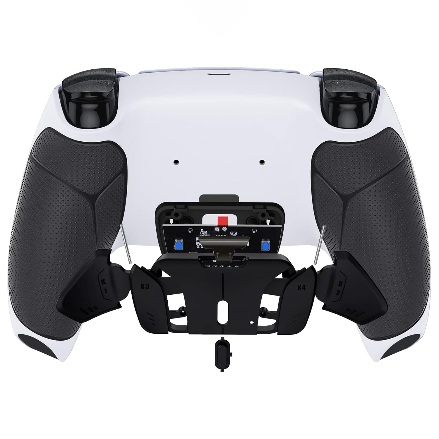 eXtremeRate Black Rubberized Grip Programable RISE4 V3 Remap Kit for PS5 Controller BDM-030 040 050 - Upgrade Board, White Redesigned Bottom Shell, 4 Black Back Buttons - NO Controller 8 714fB9o7thL. SL1500