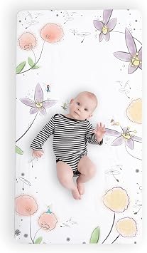 JumpOff Jo - Fitted Crib Sheet, Super Soft Breathable 100% Cotton Baby Crib Sheet for Standard Crib Mattresses and Toddler Beds, 28 in. x 52 in. - Fairy Blossom