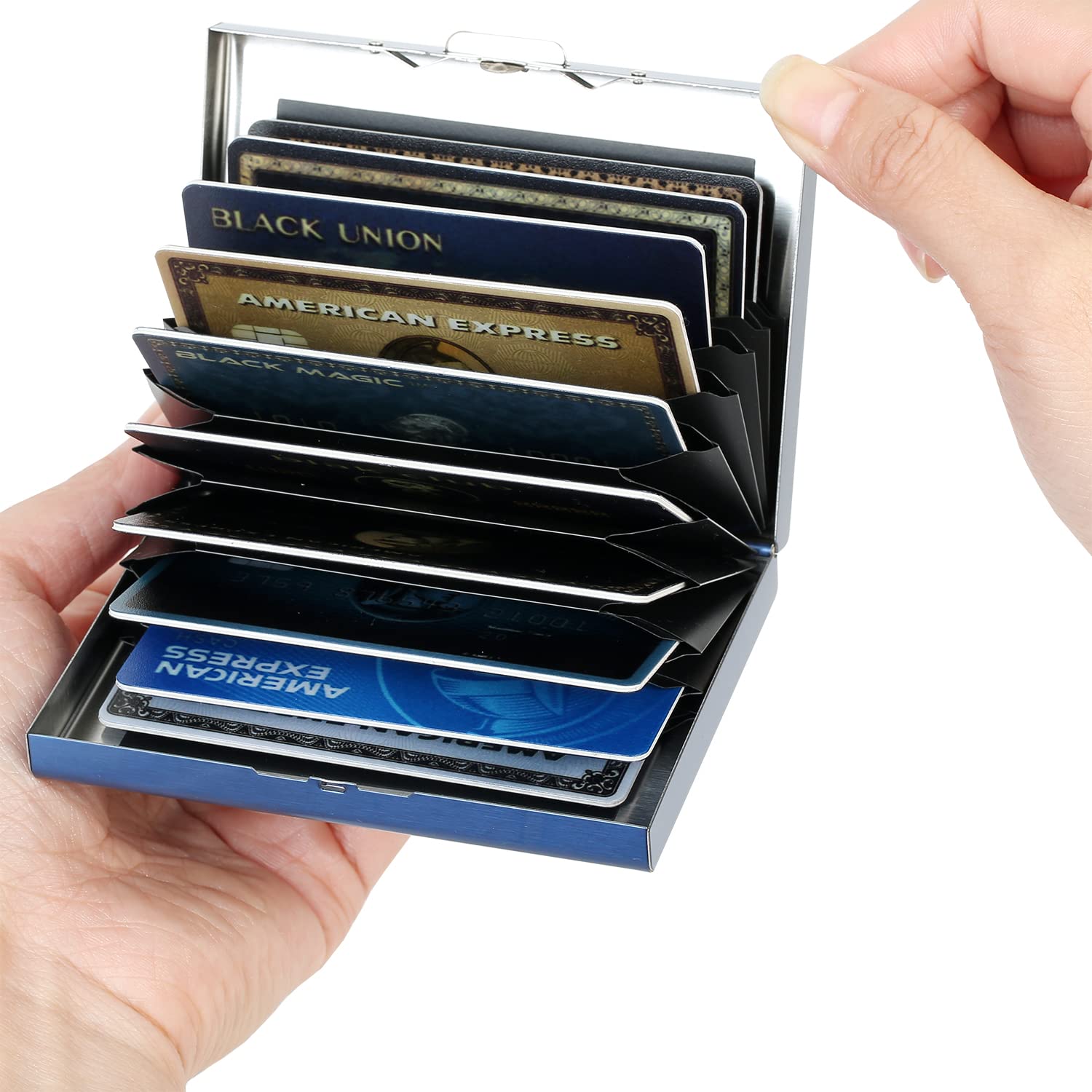 Porte-Carte de Crédit, Portefeuille de Carte de Crédit en Métal en Métal pour Hommes et Femmes, avec Protection RFID et NFC Contre Le vol de Données.