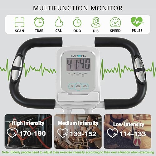 Miniatura 5 de BARWING Bicicleta estática estática para entrenamiento en casa, bicicleta de ciclismo plegable 5 en 1 para personas mayores, capacidad de 350