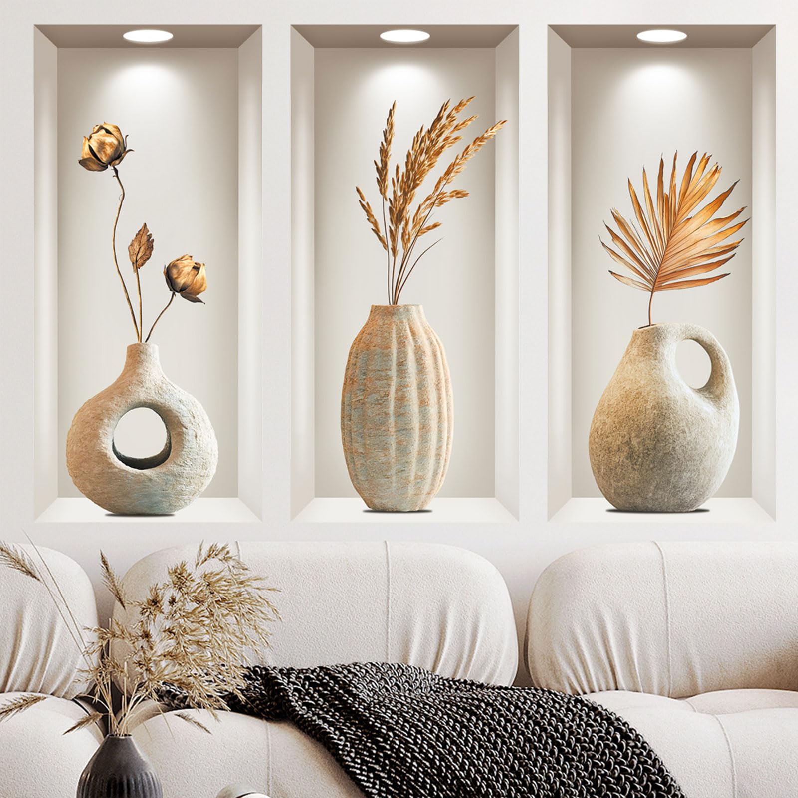 milaosk 3D Wall Art Stickers Plant Vase Vinyl Wall Mural Decals — image 1