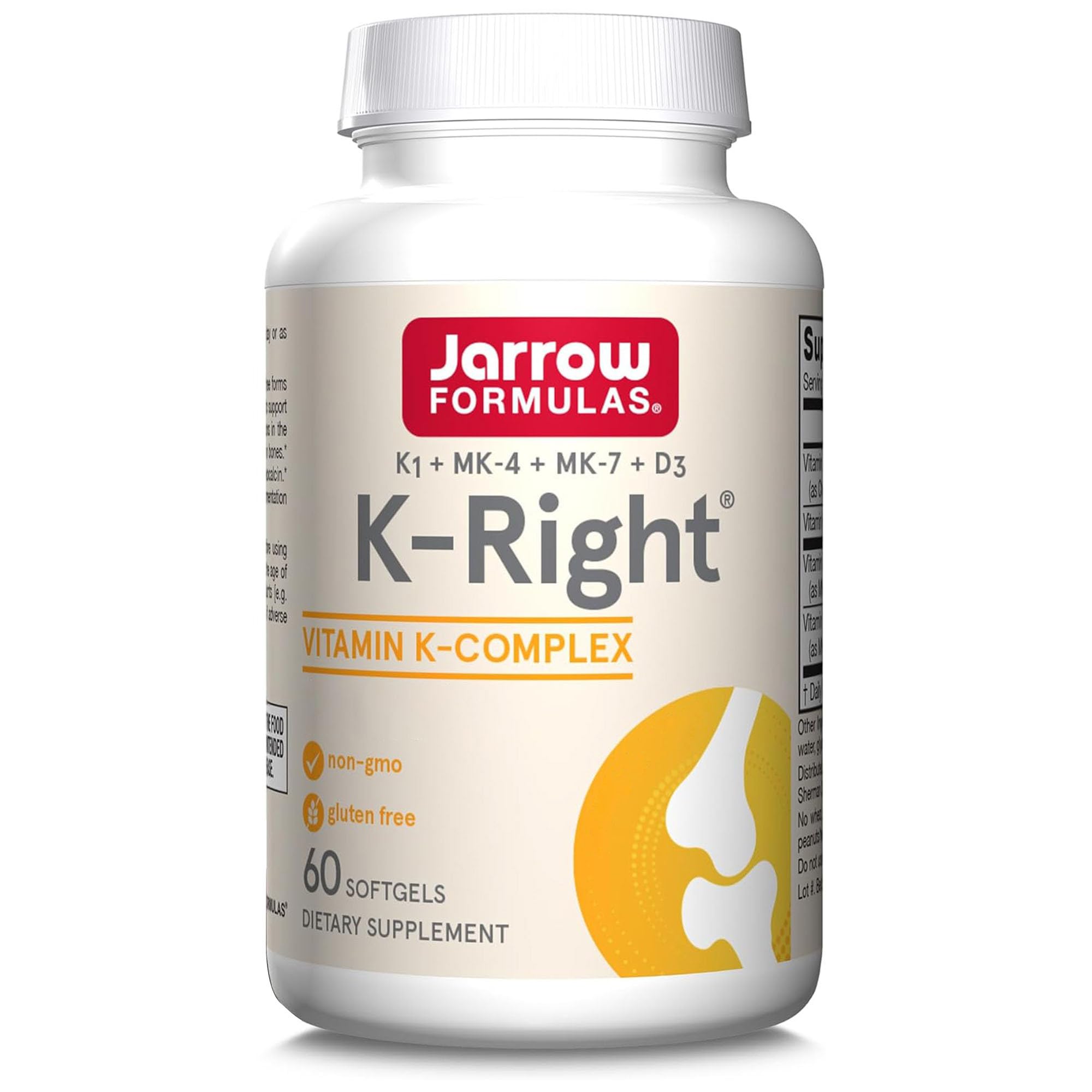 Jarrow Formulas, K-Right, 60 glutenfreie Softgels, 500mcg Vitamin K je Dosis, Sojafrei, GMO frei, Geschmacksneutral