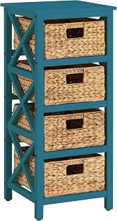 eHemco 4 Tier X-Side End Storage Cabinet, Teal