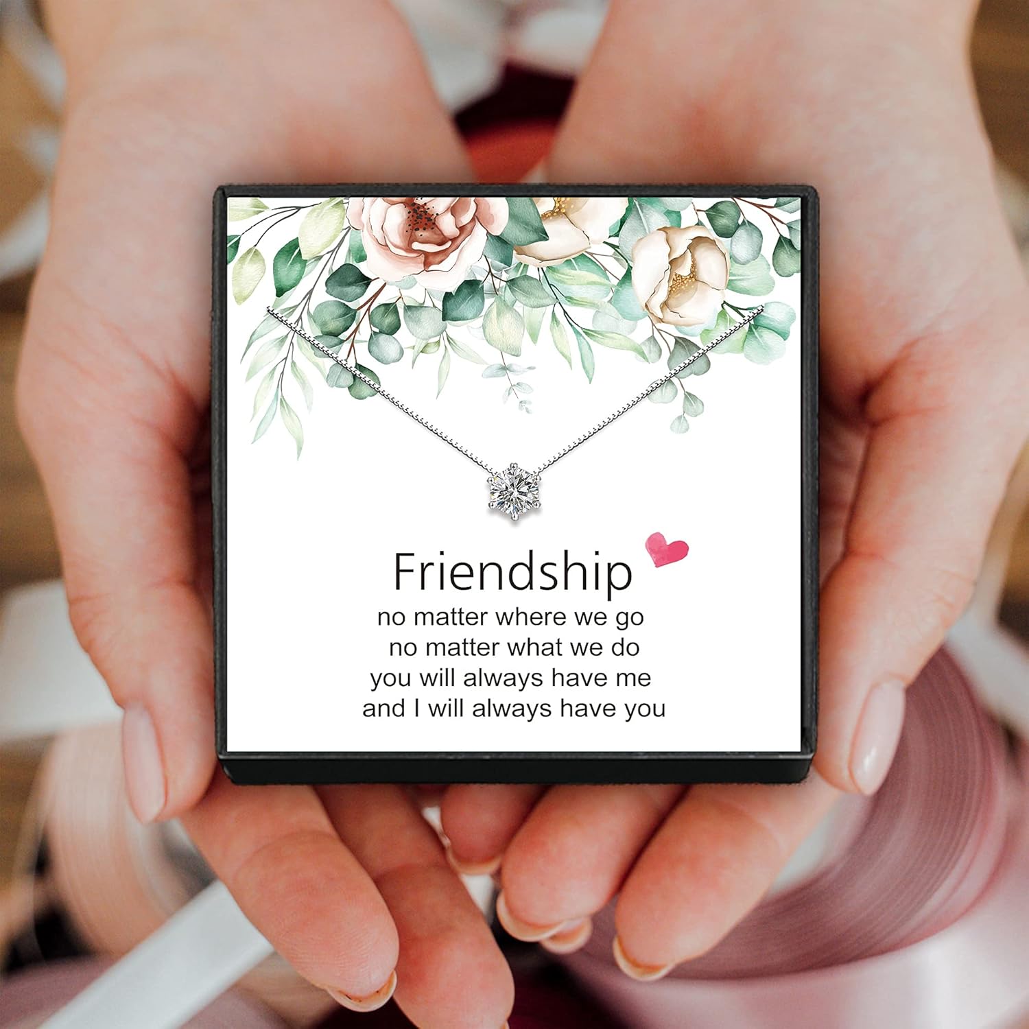 Sterling Silver Cubic Zirconia Necklace Necklace for Women Christmas Mother's Day Gift - Image 5