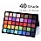 UCANBE Spotlight Eyeshadow Palette + 15 PCS Eye Brushes Makeup Set, Professional 40 Color Matte Shimmer Glitter Eye Shadow Pallet Highly Pigmented Waterproof Long Lasting Make up Pallete