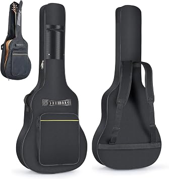 Padded Guitar Gig Bag 40 42 Inch Full Size Acoustic Electric Guitar Case, Waterproof Oxford Cloth Soft Cover, Dual Backpack Straps, Thick Padding, Storage Pockets & Neck Support for Travel Protection