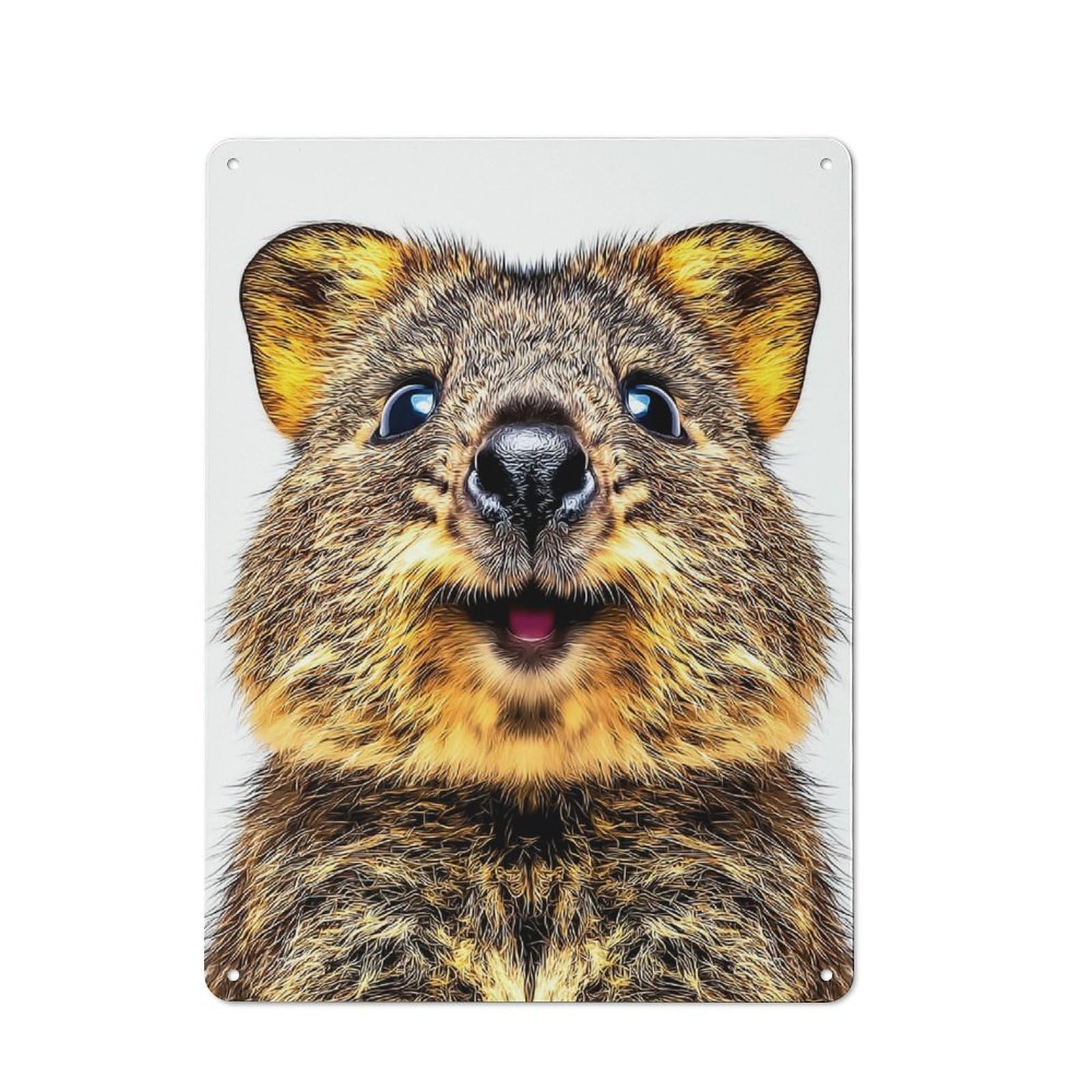 Junmoney Curious Quokka Close-Up -1 Tin Wall Plaque 40X30cm With For Studio Or Craft Room, For Cooler-Season Styling In Studio And Craft Room