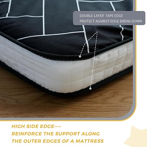 Miniatura 9 de MAXYOYO Colchón de futón japonés, extra grueso, con patrón de diente de león, acolchado, plegable, transpirable, tumbona para el suelo, cama de