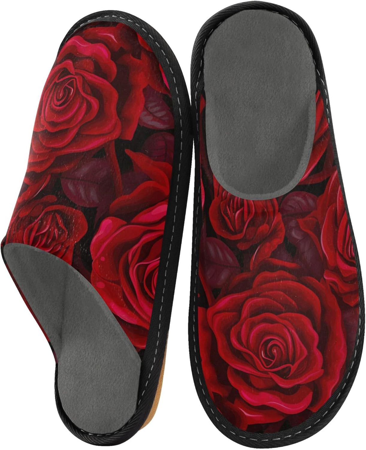 Rose House Slippers – Cozy Fuzzy Slippers for Guests, Washable & Disposable, Perfect for Shoeless Home, Spa & Hotel Use A111265