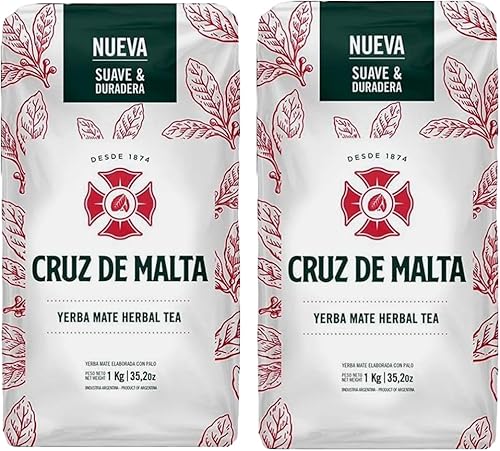 YERBA MATE CRUZ de MALTA 2.2lb 1 kilo (Paquete de 2)