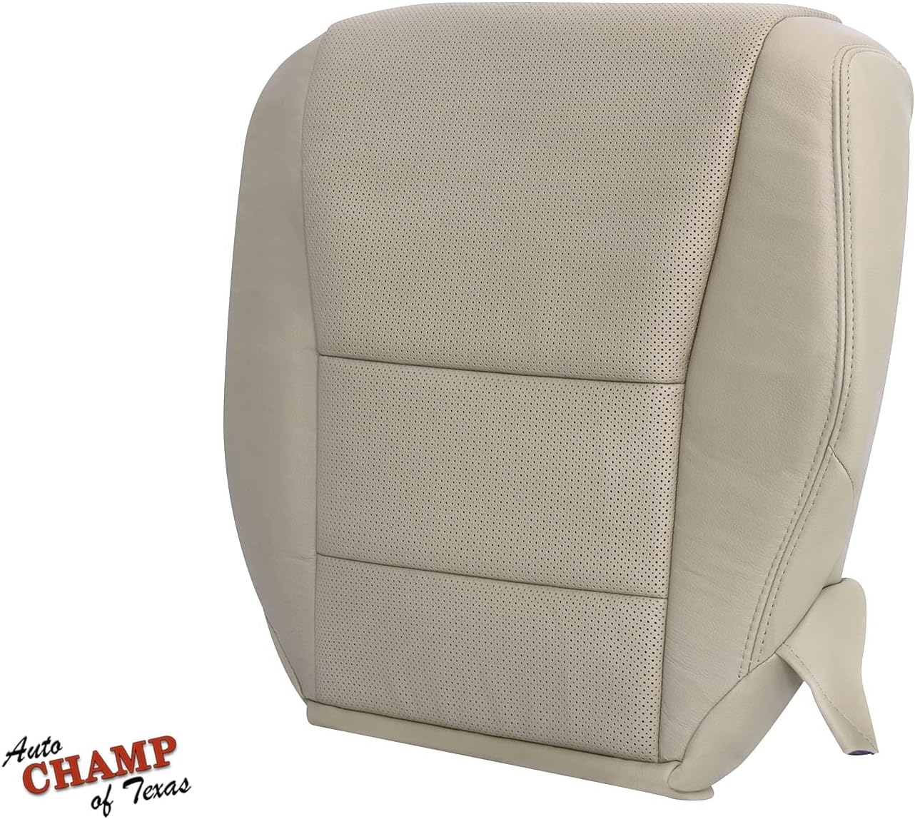 Driver-Side Bottom Genuine Leather Seat Cover Compatible with 2013-2017 Honda Accord 4-Door - Tan