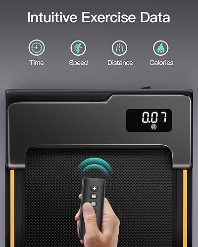 Miniatura 7 de UMAY Mini almohadilla para caminar con cinturón de correr más ancho, 2 en 1 plegables, para oficina en casa, caminadora pequeña para debajo del