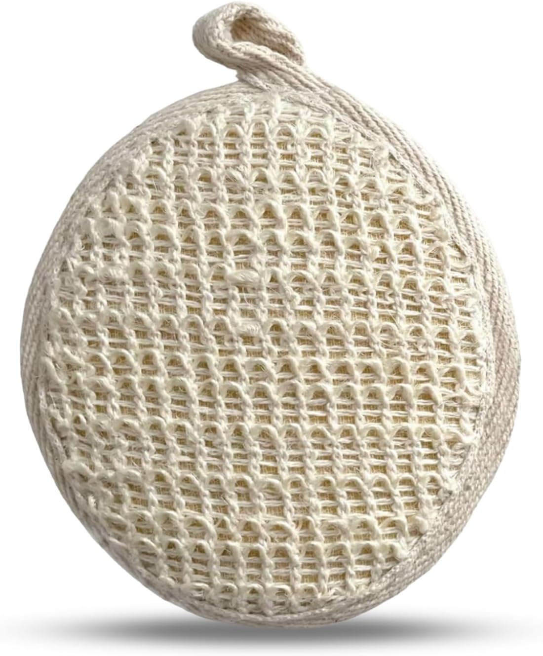 Rusabl Ramie Bath Loofah for Body Deep Cleansing and Scrubbing (Pack of 1, Round) Reusable Exfoliating Scrub Sponge, Made of Natural Fibre, Scrubber for Men and Women, Cleanses and Gently Exfoliates Skin