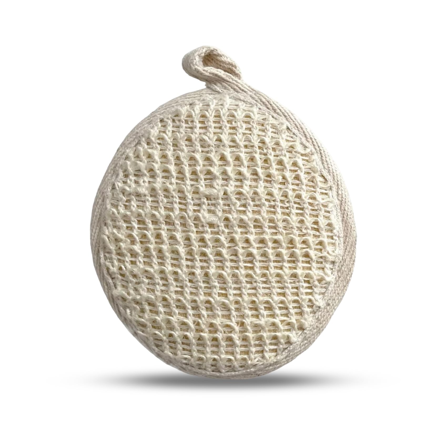 Rusabl Ramie Bath Loofah for Body Deep Cleansing and Scrubbing (Pack of 1, Round) Reusable Exfoliating Scrub Sponge, Made of Natural Fibre, Scrubber for Men and Women, Cleanses and Gently Exfoliates Skin