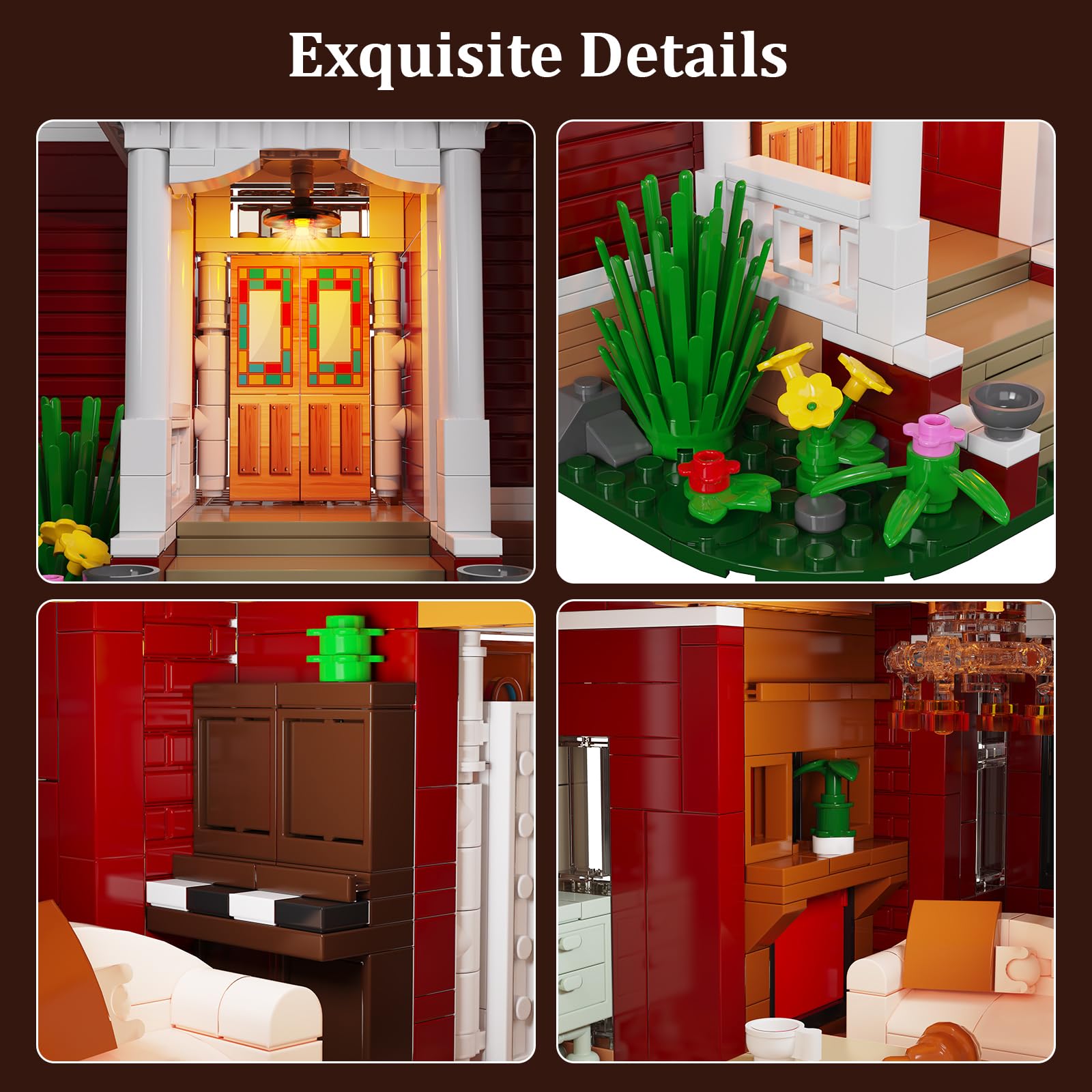 Charm Magic House Halliwell Manor Horror House Building Set, Family Movie Witch House Blocks Toy Kit compatibile con Lego, decorazione regalo e set da collezione per donne adulte