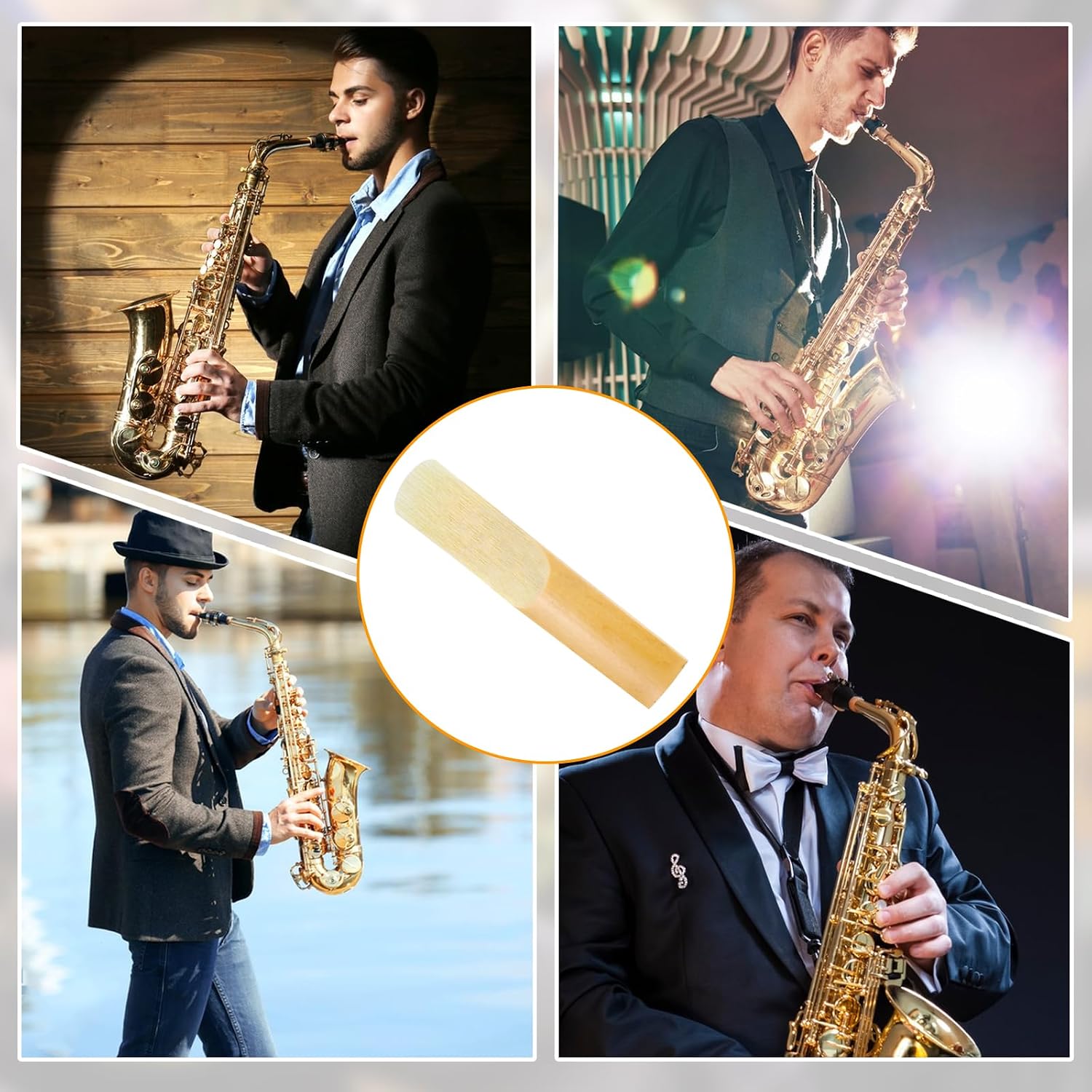 High Quality Reeds Sax Alto Saxophone Reeds, 10 Pack Strength 2.5 Professional Alto Sax Reeds ...