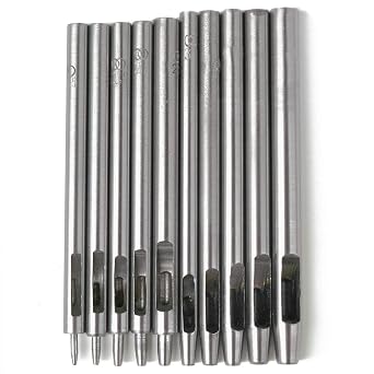 Leather Hole Punch Set Hotetey 10 PCS Round Hollow Hole Punch Cutter 0.5mm - 5mm Leather Craft Punch Tool