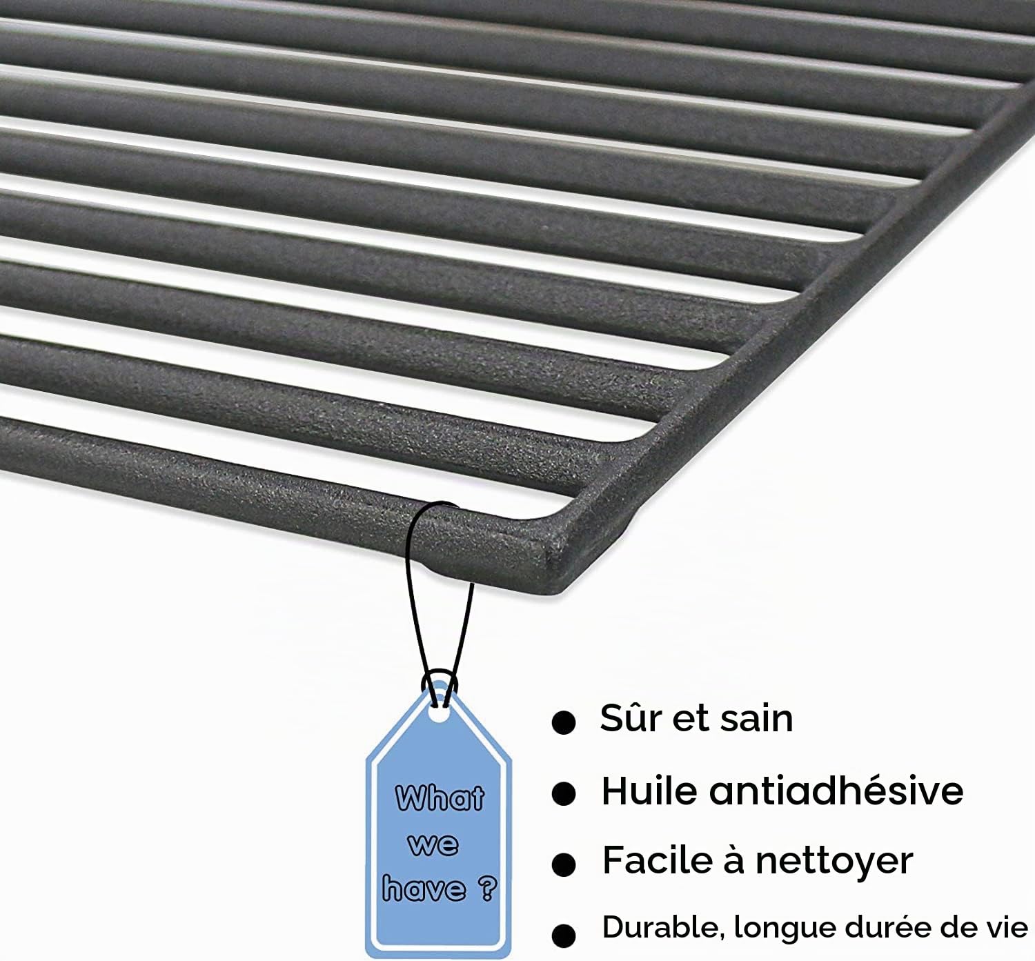 GFTIME Lot de 2 grilles de cuisson en fonte 43x21 cm pour CharBroil Gas2Coal 330, Charbroil Advantage Series, Barbecook Siesta 310, Landmann Triton 3&4, Profi Cook PC-GG