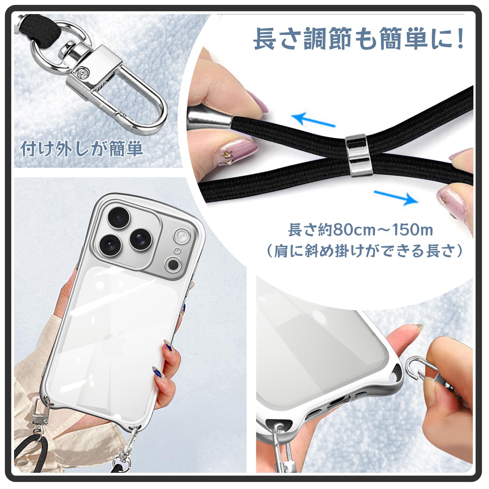 Amazon.co.jp: Shengkawang iPhone 17 Pro 用 ケース ショルダー