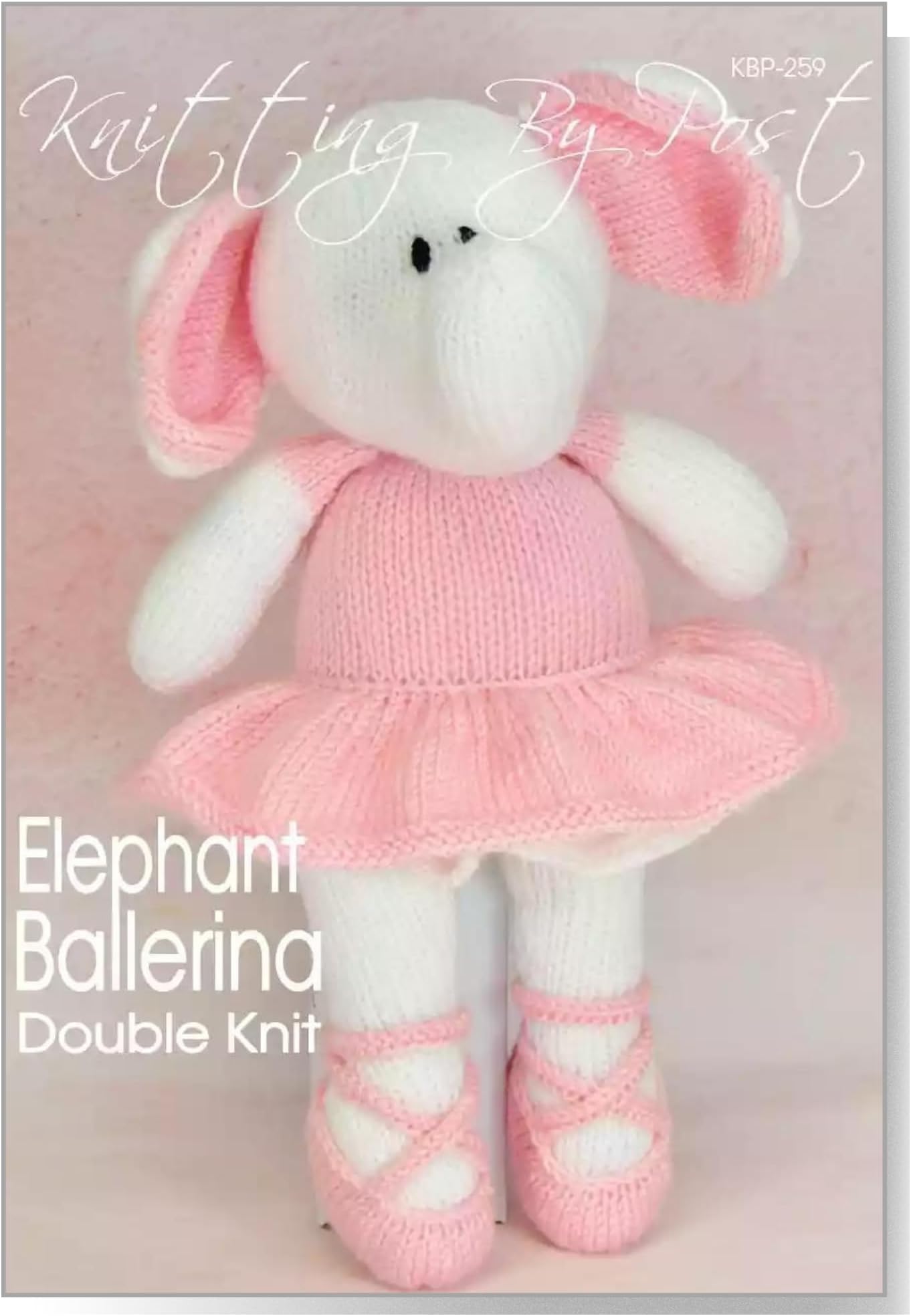Knitting by Post Knitting Pattern Leaflet Elephant Ballerina Dancer Soft Toy from in Pink and White
