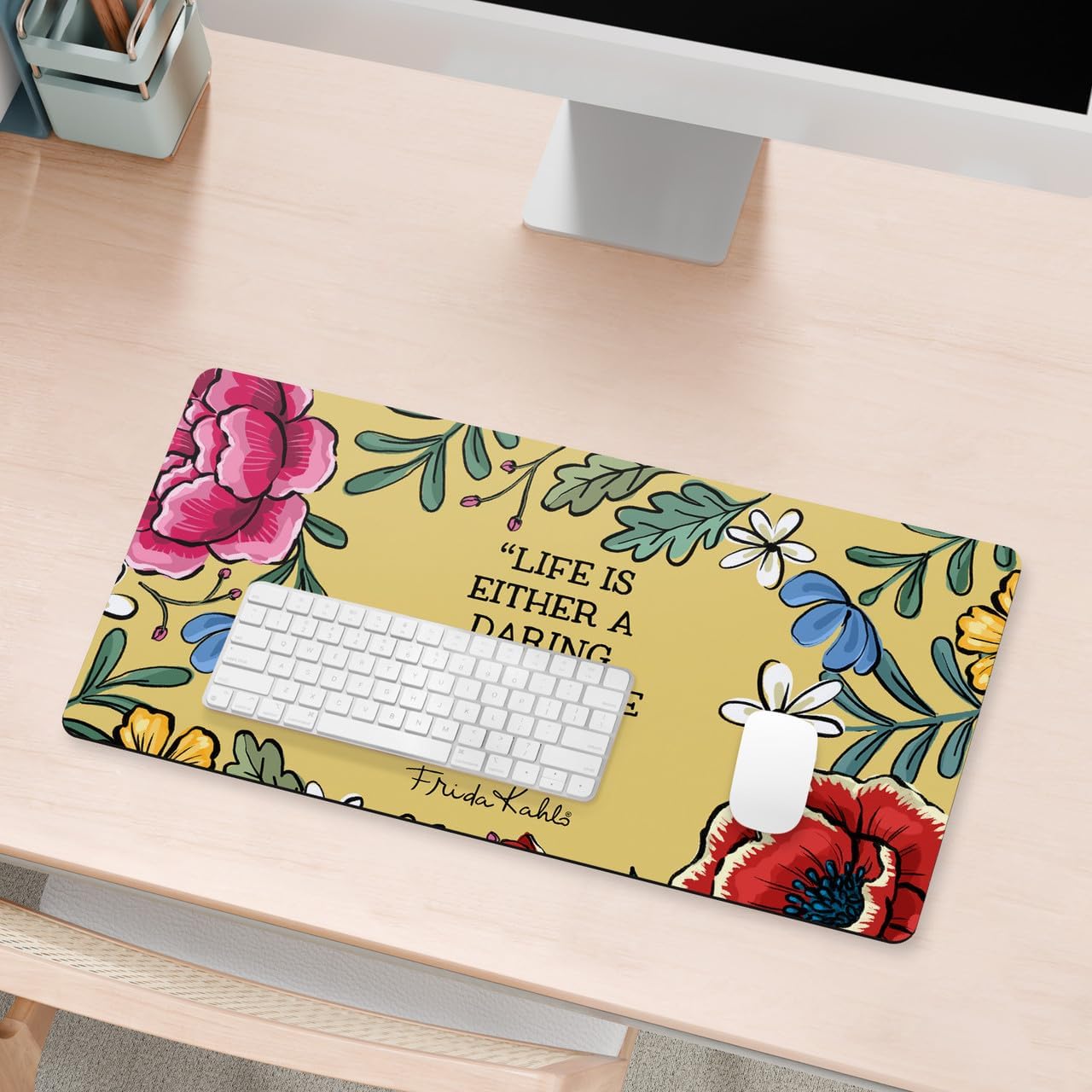 Head Case Designs Officially Licensed Frida Kahlo Daring Adventure Mix Art 23.62 x 11.81 x 0.12 inches (600 x 300 mm) - L Gaming Office Desk PC Keyboard Mouse Mat Pad