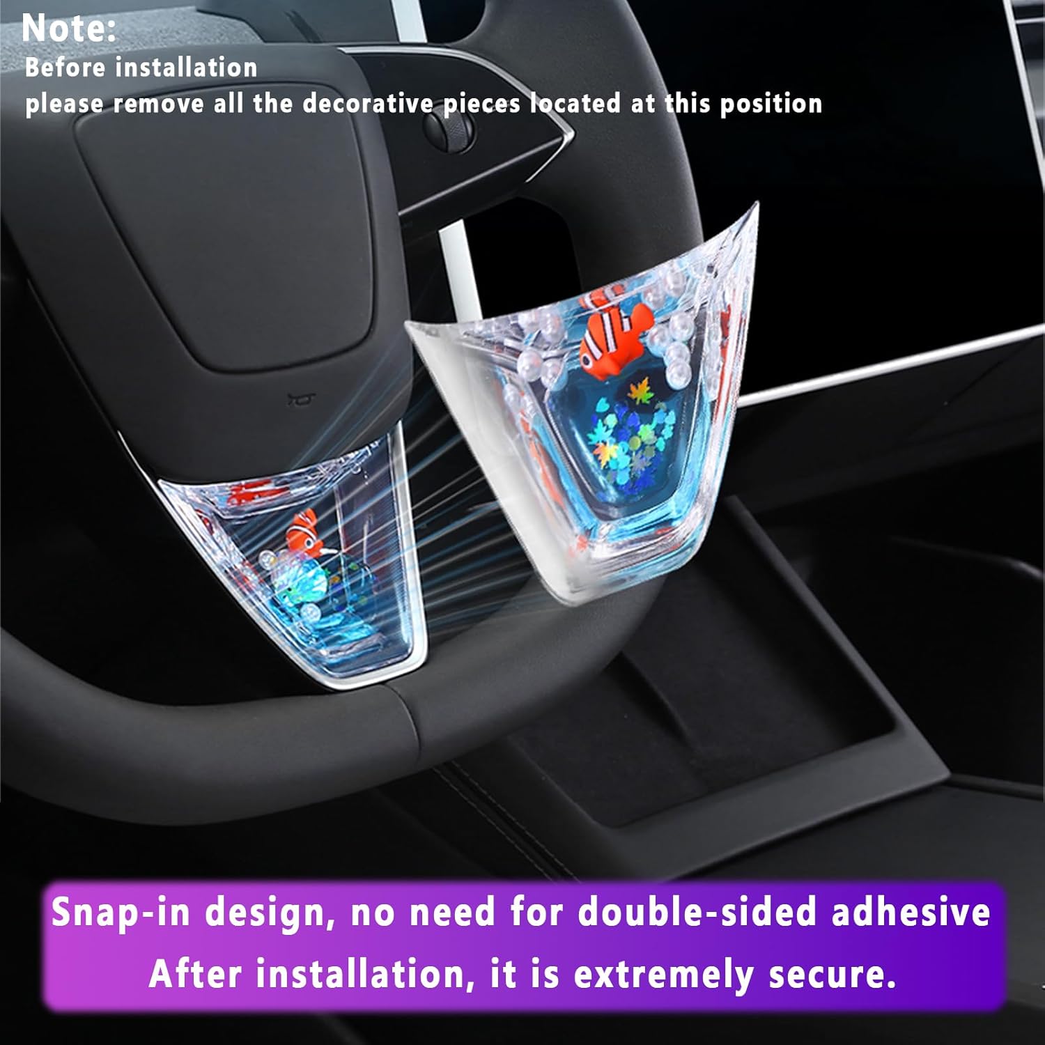 YJMOTO Fit for Steering Wheel Panel Cover Fit for Tesla New Refreshed Model 3 Highland Performance Model Y Juniper Steering Wheel Frame Trim Cover Decoration Accessories(Blue)